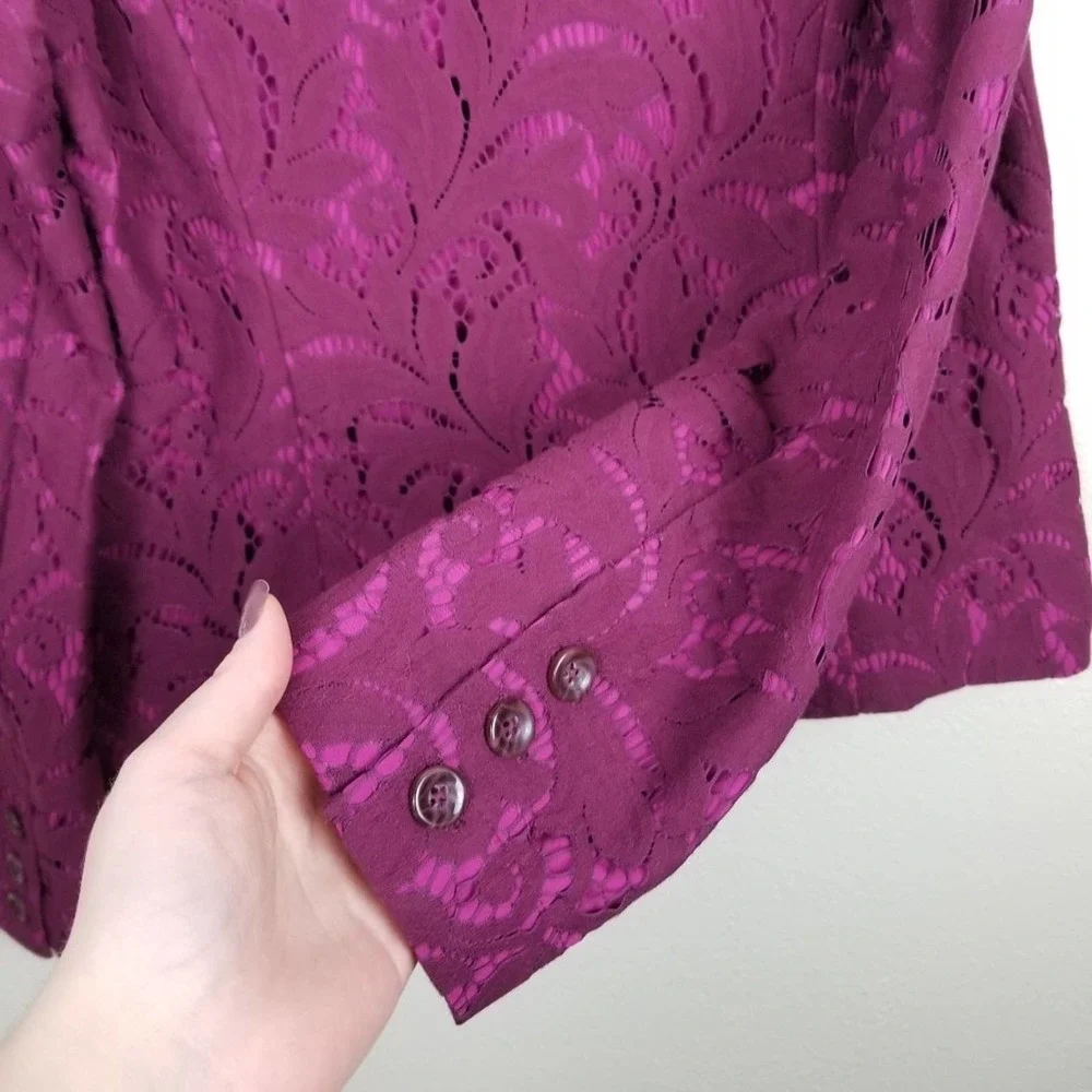 🌵Cabi| plumberry lace frolic jacket size 4 - Picture 8 of 8